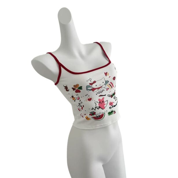 Crop Top with Cute Illustrations Kawaii Aesthetic 1