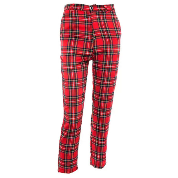 Red Plaid Pants For Women