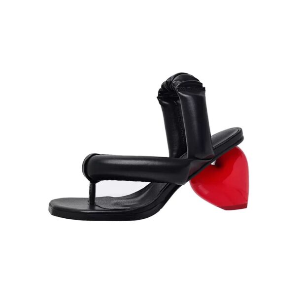 Stylish Leather Sandals with Heart Shaped Heels 5