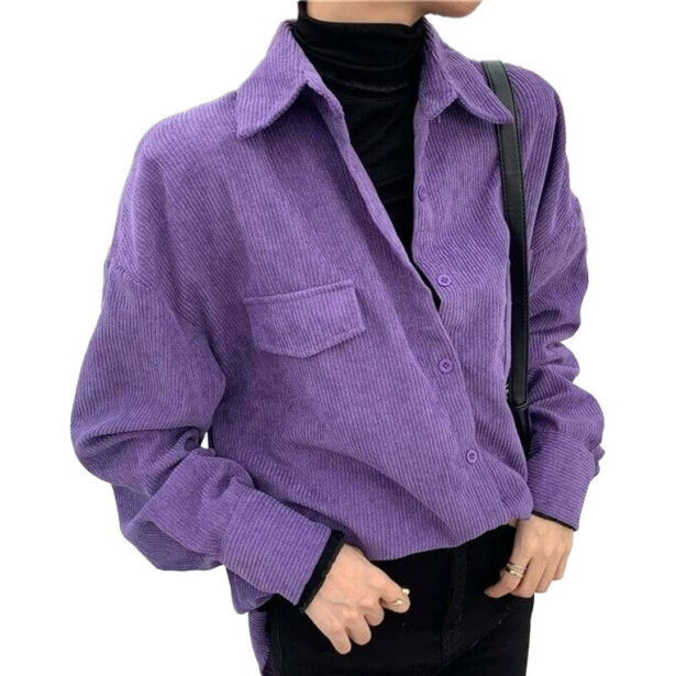 Bf Style Purple Corduroy Shirt1