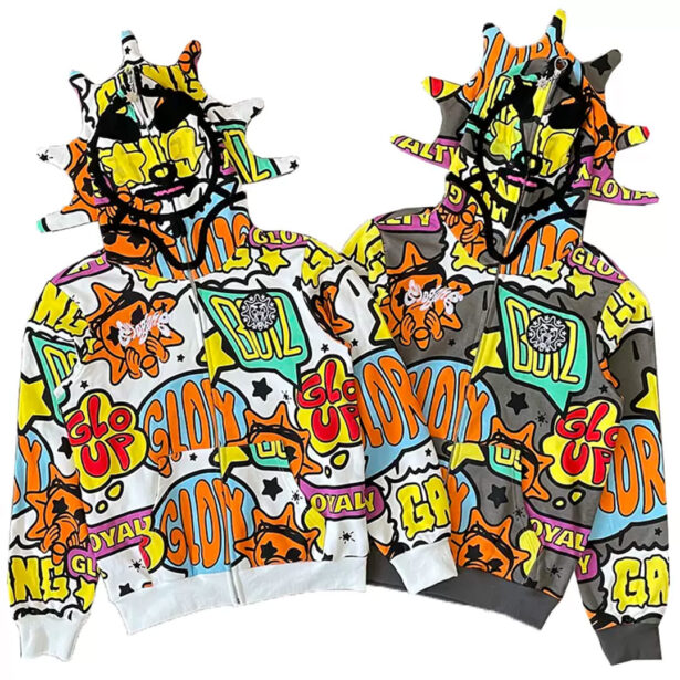 Glo Gang The Glory Graffiti Style Full Zip Unisex Hoodie 1