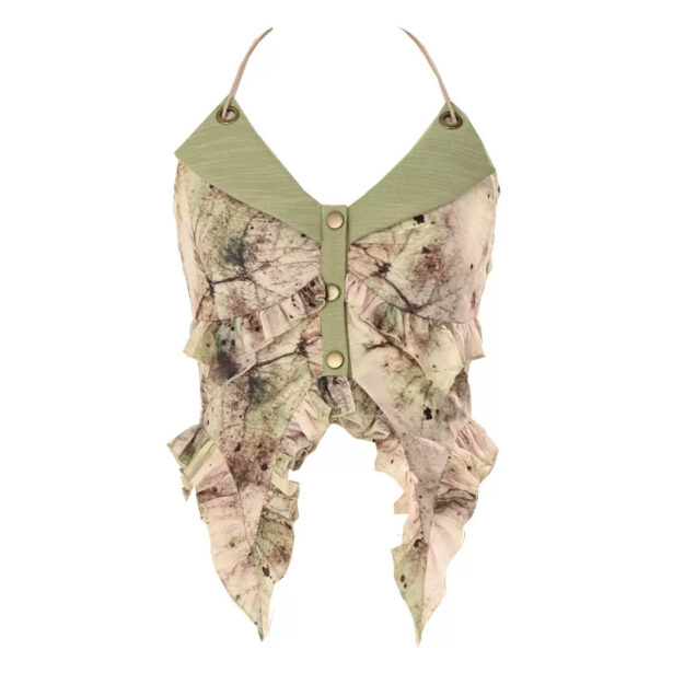 Green Butterfly Top with Ruffles Fairycore Aesthetic 6