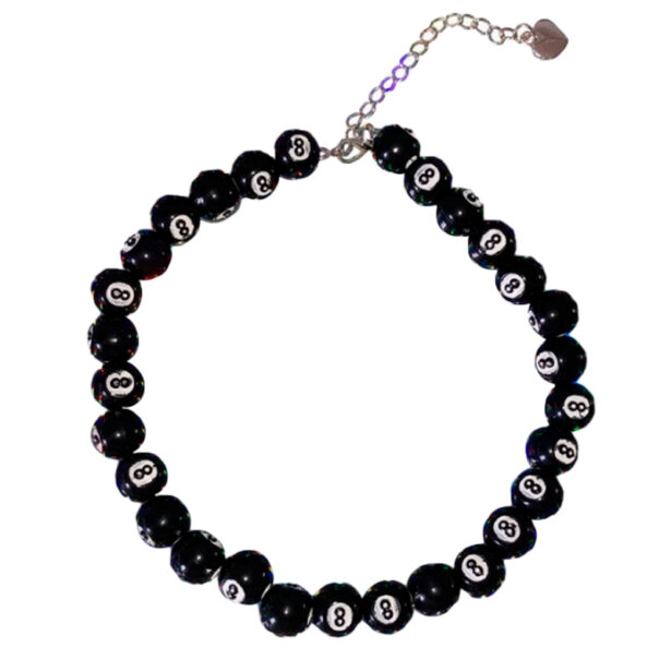 Necklace Plus Bracelet Black Ball 8 Acubi Aesthetic5