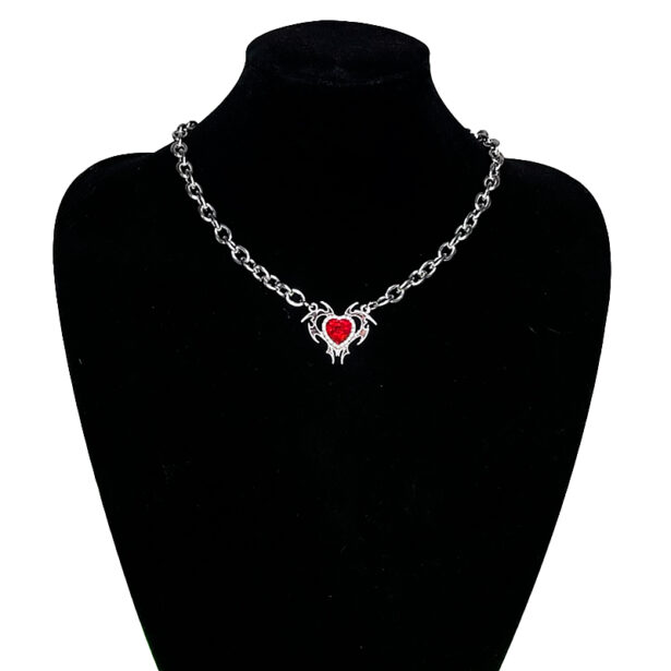 Red Spider Necklace Titanium Alloy Grunge Aesthetic 4