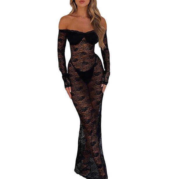 Sexy Lace Womens Long Sleeve Vampire Dress Halloween 2